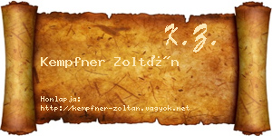 Kempfner Zoltán névjegykártya